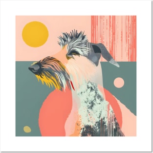 Retro Scottish Deerhound: Pastel Pup Revival Posters and Art